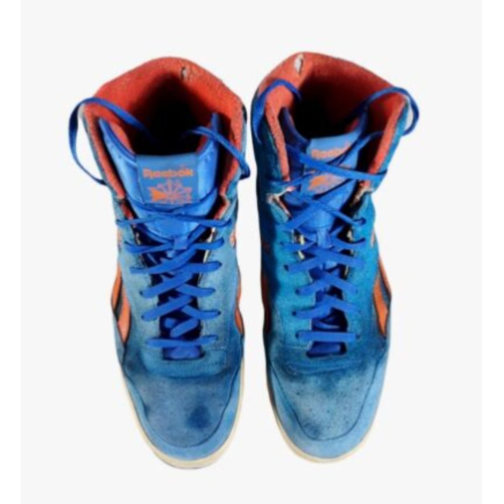 Reebok Vintage 1980's High Top Mens Suede Blue Orange Basketball Shoes Size 13 - Picture 6 of 12
